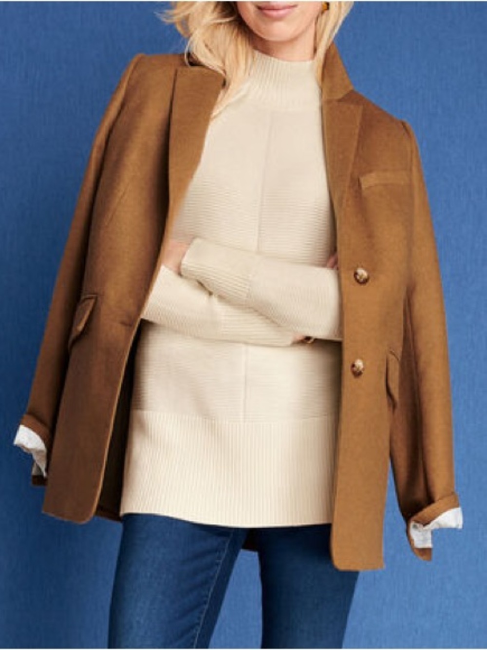 Talbots (NWT W/Smal Flaw) Brushed Italian Wool Long Blazer Size 2